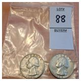 2,1964  US Washington quarter