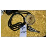 Genuine scorpion encased bolo tie