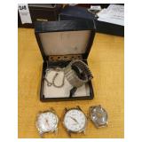 Box of vintage watches and parts