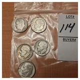 5 Dimes,  1949,1951,1952 ? , 1959,1964