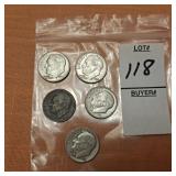 5 Dimes, 1956,1951,1960,1958 ,one ?