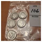 5 Dimes,1946,1956,1957,1963,1964