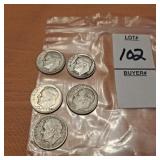 5 Dimes,  1952 ,2 1964 ?, 2 1946 ,?