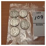5 Dimes 1952,2 1957,1963 1964