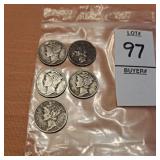2 1943 2 1944,1945 ? US Mercury dime, composed of