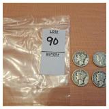 1936,1941,2 [1942] US Mercury dime, composed of