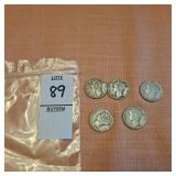 1939 (2)1943,1944,1945 US Mercury dime, composed