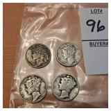 1923? 1935, 2 (1943) US Mercury dime, composed of