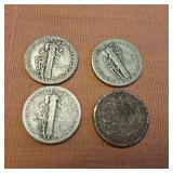 1941? 1943,1944,1945 US Mercury dime, composed of