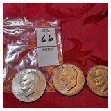 2 1972 Eisenhower Dollar, one 1776-1976 dollar