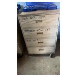 Vintage Hallowell metal rolling cabinet
