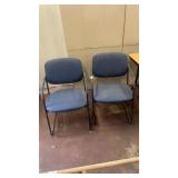 Pair of blue guest chairs