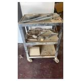 Vintage metal industrial utility cart