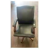Black leather swivel desk chair