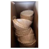 Box of disposable white basket-style coffee