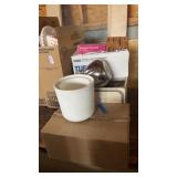 Lot of Glasses, Food Crock, etc