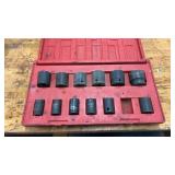 12 piece impact socket set, fractional SAE sizes