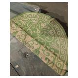 Round Tan and green 86' exterior carpet