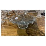 Clear Glass Bowl and Cake Stand