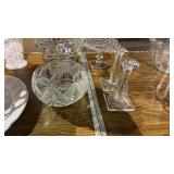Crystal Glass Dishes and and Candleholders
