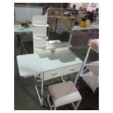 Small modern metal vanity with lighted mirror 24'