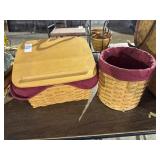 2 Vintage Longaberger Baskets with Liners and 1