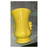 Vintage yellow McCoy art pottery vase &