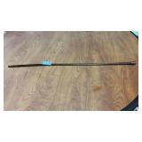 Carved Wood & Brass Accents Cane/Rod 31 in
