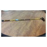 Carved Animal Head Wood Cane 34.5 in
