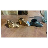 3 Vintage Baby Boots Decor