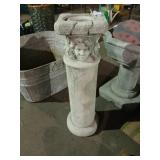 Signed concrete decorative pedestal 22' tall,