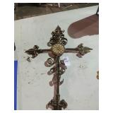 Brass cross wall decor 19' tall, 14' wide