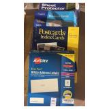 Address labels, postcards, business cards, sheet