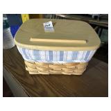 Longaberger Recipe Basket with lid, liner, and
