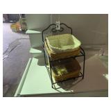 Two Longaberger 2000 small Bin 8 x 8  baskets with