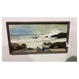 Rocky Coastal Landscape Painting by O. Lefave,