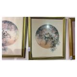 2 Vintage Finch Blossom Tree Lithographs by John
