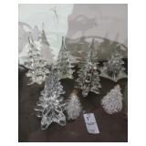 Lot of crystal Christmas trees