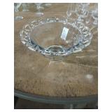 Open laced pattern glass bowl