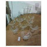 Lot of etched and misc glass