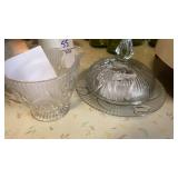 Jeannette Glass Iris & Herringbone glass butter
