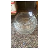 vintage 9.5-inch round open glass Fishbowl