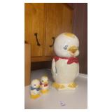 Antique Baby Chick Cookie Jar & Salt Pepper