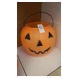 Orange blow mold pumpkin candy pail