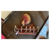 Vintage Burwood Figure Tie Rack Native American