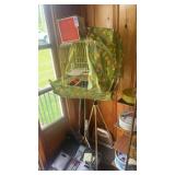 vintage bird cage w tripod stand
