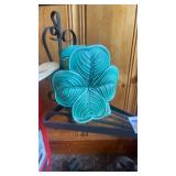 Vintage Napco green ceramic four-leaf clover vase