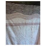 Vintage chinelle knitted bed cover - peach &