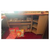 Vintage 3 shelf bookcase and matching corner