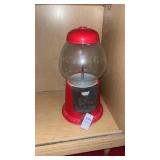 Vintage 1985 red Carousel gumball machine bank